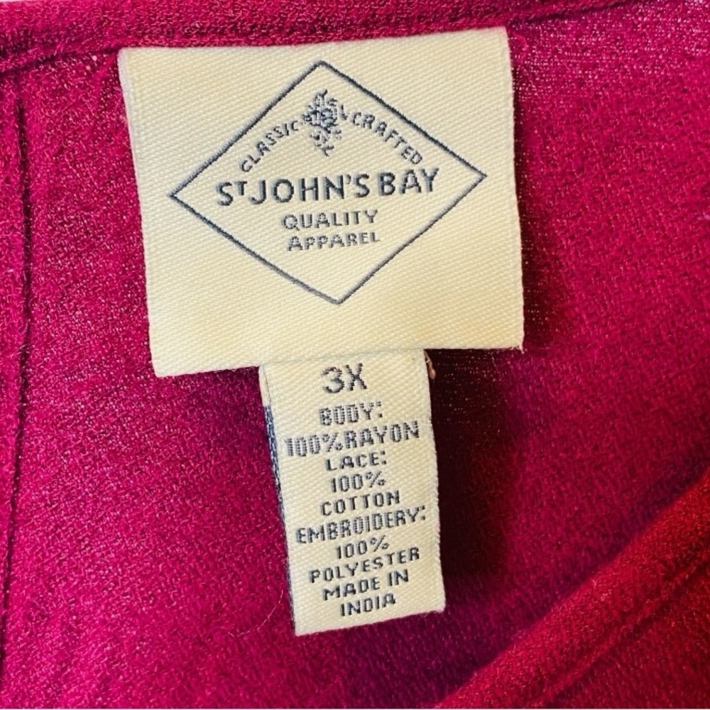 St John’s Bay Women’s 3X long sleeve tunic with embroidered embellishments - Picture 2 of 3